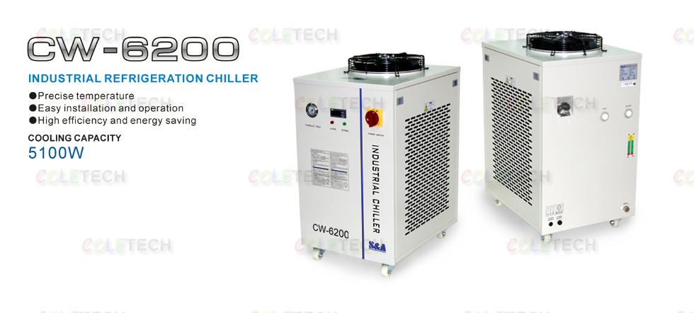 S&A 220V 60Hz CW-6200BN Industrial Water Chiller (for 200W Laser Diode and  CO2 RF Laser , 600W CO2 Laser,400W Solid-state Laser, 600W-1000W Fiber  Laser, 45KW CNC Spindle Cooling) - www. — Wide